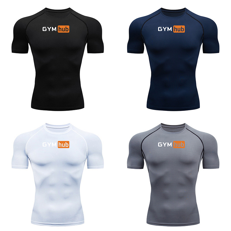 Outdoor Sport.Hub - Gym Hub Gedrukt compressie-T-shirt voor heren
